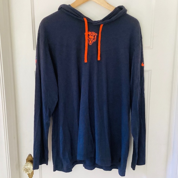 Men’s Long Sleeve Chicago Bears Tee Hoodie XL on-field NFL apparel Nike football - Picture 1 of 11